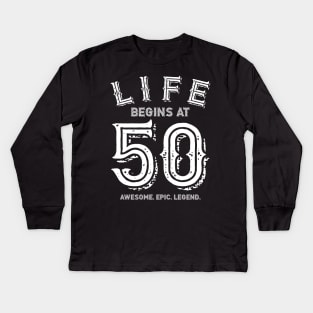 Life Begins at 50 Kids Long Sleeve T-Shirt